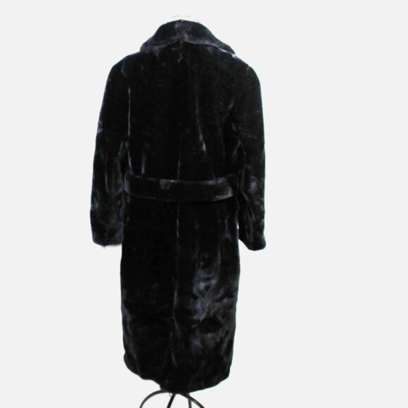 Vintage Faux Fur Coat Dark Brown M 8 Made in USA Dubrowski & Perlbinder - Picture 9 of 10